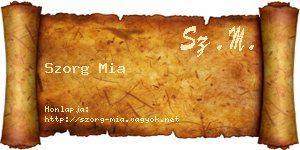 Szorg Mia névjegykártya